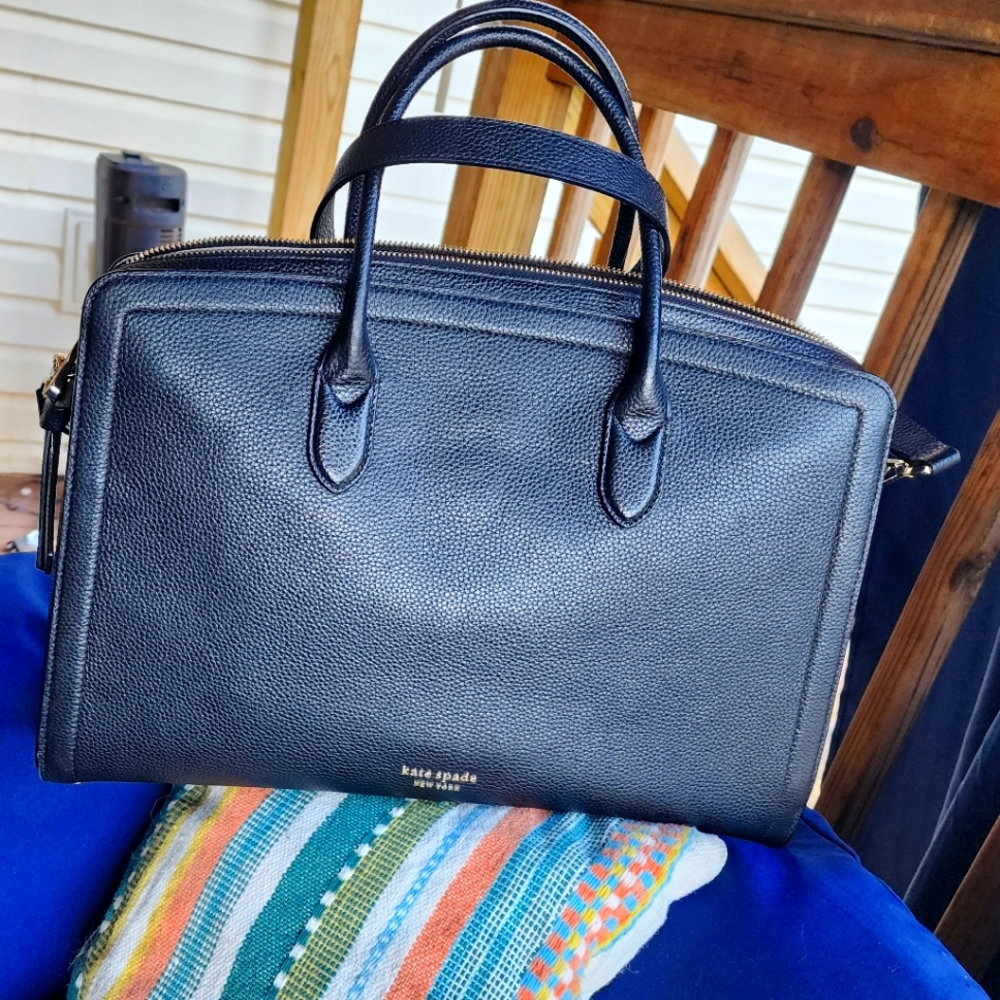 Kate Spade Black Leather Laptop Bag